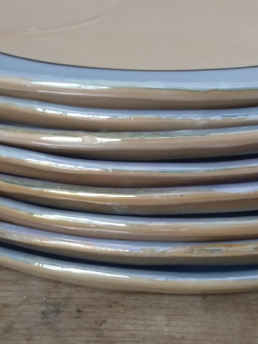 Vintage Mid-Century Elite Japan Lusterware Porcelain Luncheon Plates Set Of 8